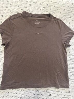 Nike Women's Short Sleeve Crewneck Tee in Taupe Brown